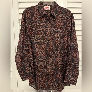 Solid & Striped Leopard Print Tailored Button Down Shirt/Jacket